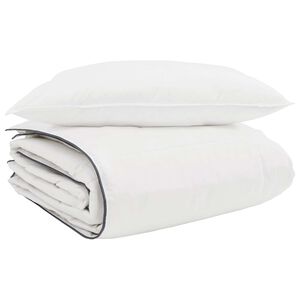 vidaXL Ziemas gultas sega ar spilvenu 2 pcs Balts Dūnu spalva