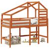 vidaXL Bēniņu gultas rāmis Vaska Brūns 90 x 190 cm Masīvs priedes koks