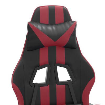 vidaXL datorspēļu krēsls, melna un vīnsarkana mākslīgā āda