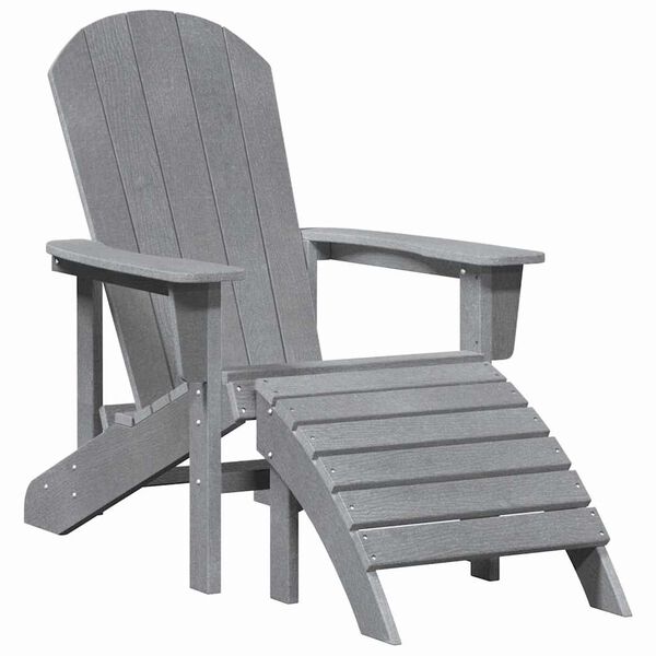 vidaXL Adirondack krēsls Gai&scaron;i pelēks 82 x 74 x 92 cm HDPE