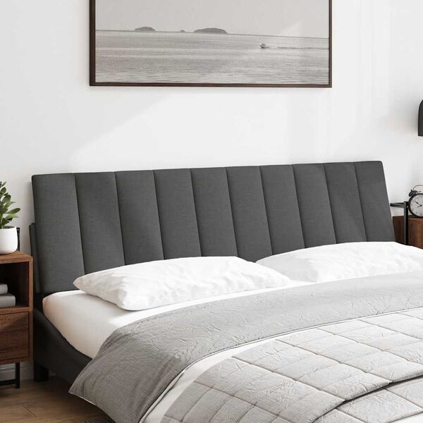 vidaXL galvgaļa spilvens, Hanko, tum&scaron;i pelēks, 180 cm, audums