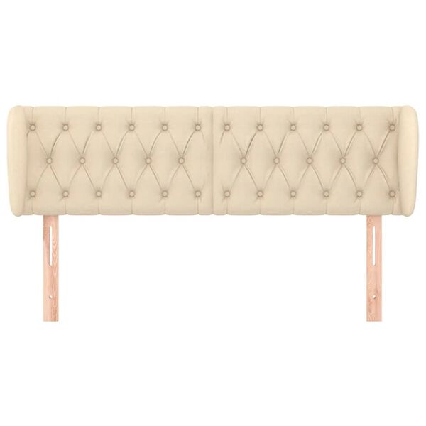 vidaXL galvgalis ar malām, 163x23x78/88 cm, krēmkrāsas audums
