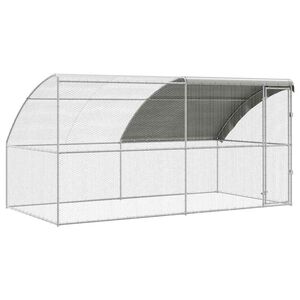 vidaXL Vistu būris 2 gab. Sudraba 400 x 200 x 200 cm Tērauds un PE