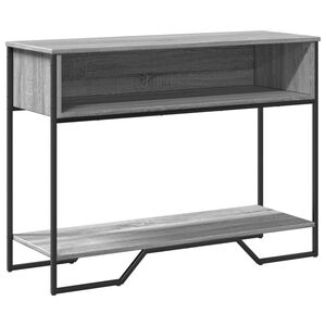 vidaXL konsoles galdiņ&scaron;, pelēcīgs, 100x35x74,5 cm, inženierijas koks