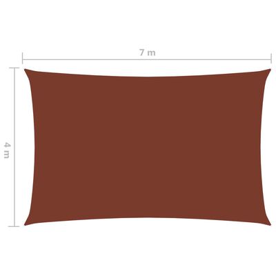 vidaXL saulessargs, taisnstūra, 4x7 m, sarkanbrūns oksforda audums