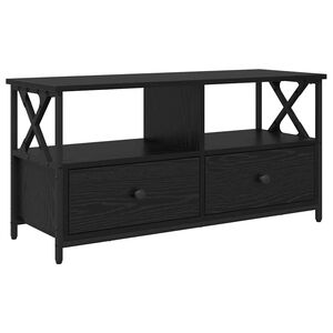 vidaXL Televizora skapī&scaron;a ar atvilktni Melns ozolkoks 90 x 33 x 45 cm