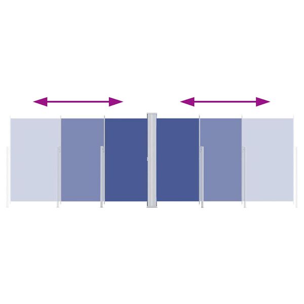 vidaXL izvelkama sānu markīze, zila, 220x600 cm