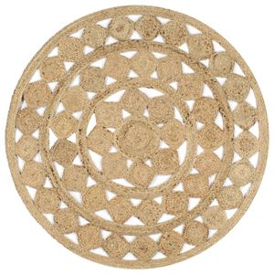 vidaXL pīts paklājs, 120 cm, džuta, roku darbs