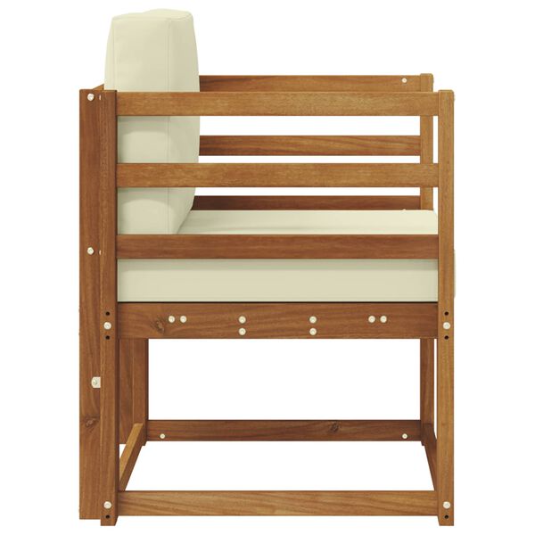 vidaXL Āra dīvānu komplekts Cieta akācijas koks un poliesters Dabiska