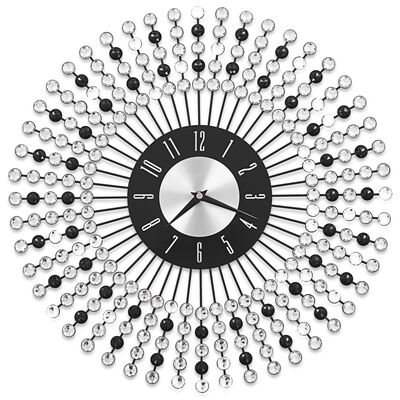 vidaXL sienas pulkstenis, 43 cm, metāls, melns