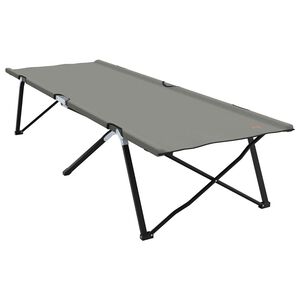 vidaXL Salokāma kempinga gulta Pelēka 206 x 76 x 74 cm
