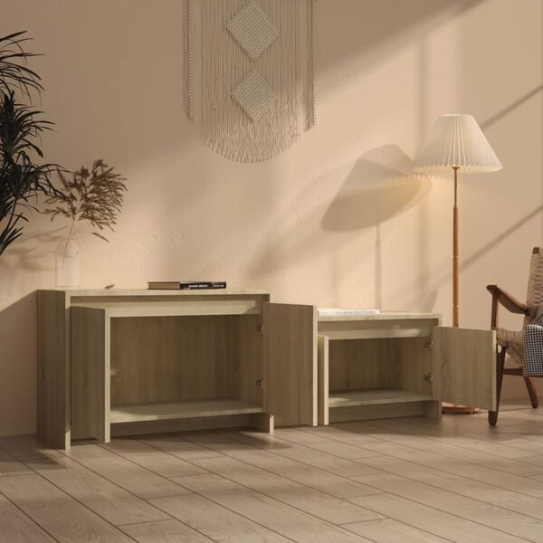 vidaXL TV skapītis, ozolkoka krāsa, 146,5x35x50 cm, inženierijas koks