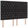 vidaXL LED gultas galva ar LED sloksnēm Melns 160 cm Samts