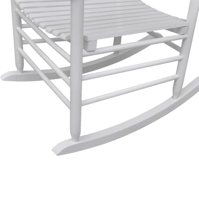 vidaXL šūpuļkrēsls ar izliektu sēdekli, balts koks