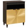 vidaXL Puse Melns un zelts 60 x 33 x 75 cm Cieta mango koksne