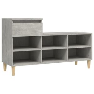 vidaXL apavu plaukts, betonpelēks, 102x36x60 cm, inženierijas koks
