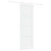 vidaXL Slīdo&scaron;ās durvis 73,5 x 211 cm Inženierijas koks Balts