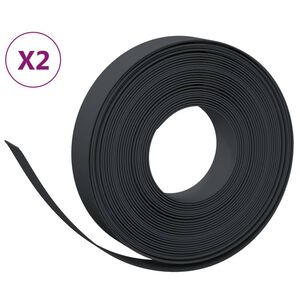 vidaXL dārza apmales, 2 gab., 10 m, 10 cm, polietilēns, melnas