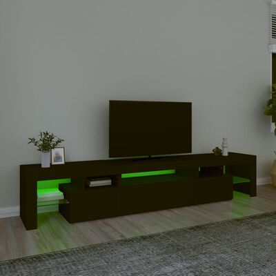vidaXL TV skapītis ar LED apgaismojumu, melns, 215x36,5x40 cm