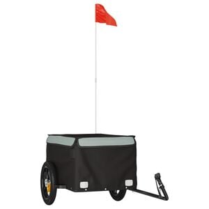 vidaXL velosipēda piekabe, 30 kg, melna un pelēka , dzelzs