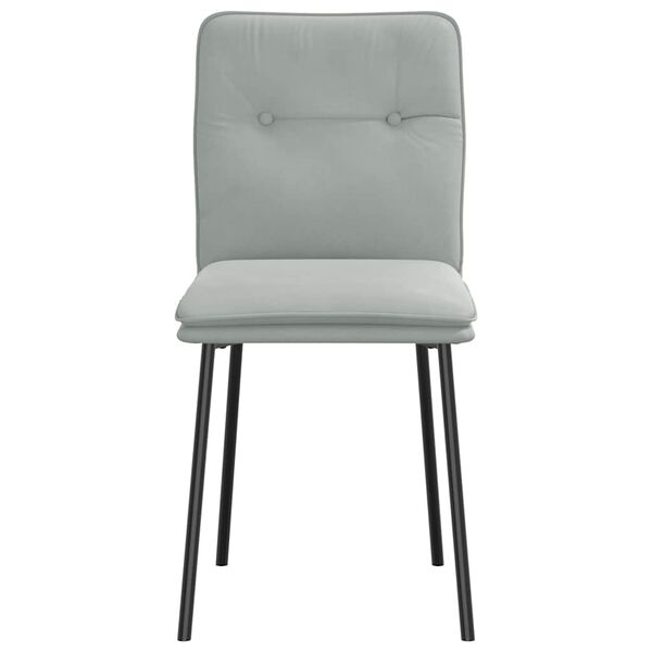 vidaXL virtuves krēsli, 2 gab., gaiši pelēks samts