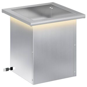 vidaXL Dārza puķu kaste ar LED Sudraba 30 x 30 x 30 cm Cinkota tērauda