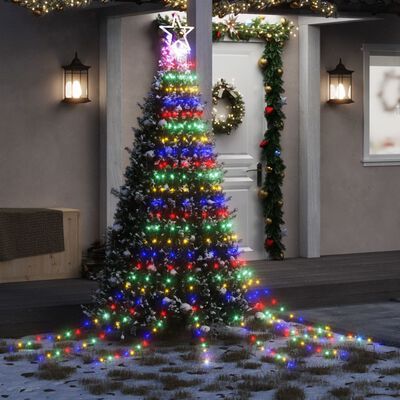 vidaXL Ziemassvētku eglītes gaismiņas, 320 LED, krāsainas, 375 cm