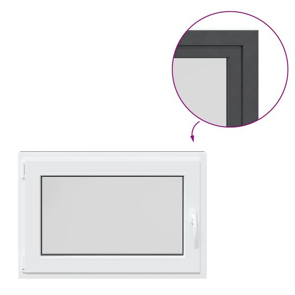 vidaXL pagraba logs "RISOR", 90x70 cm, verami un atgāžami, DIN, pa kreisi, antracīta krāsā