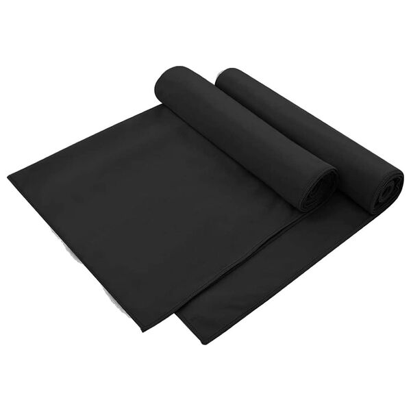 vidaXL Āra krēsla dvieļi 2 pcs Melna 130 x 60 cm