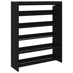 vidaXL apavu plaukts melns 80x25x100 cm inženierijas koks