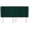 vidaXL galvgalis ar malām, 203x23x118/128 cm, tum&scaron;i zaļ&scaron; samts