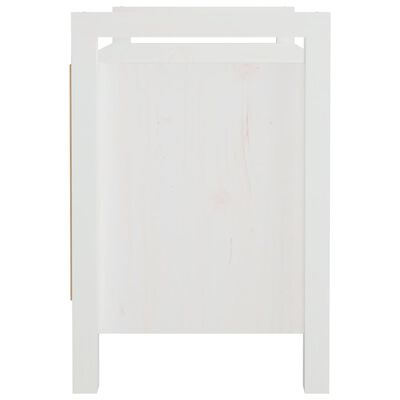vidaXL gaiteņa sols, balts, 80x40x60 cm, priedes masīvkoks