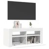 vidaXL TV galdiņ&scaron; ar LED lampiņām, 90x35x40 cm, balts