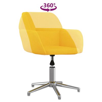 vidaXL biroja krēsls, gaiši dzeltens audums