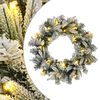 vidaXL Ziemassvētku vainags Zaļ&scaron; un balts &Oslash; 50 cm PVC un PE 25 LED