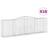 vidaXL arkveida gabiona grozi, 10gb., 400x50x120/140cm, cinkota dzelzs