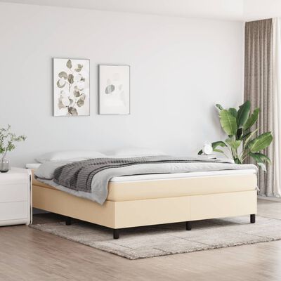 vidaXL gultas rāmis, krēmkrāsa, 180x200 cm, audums