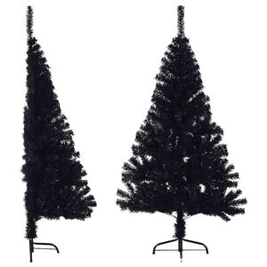 vidaXL mākslīgā Ziemassvētku egle ar statīvu, pusapaļa, 150 cm, PVC