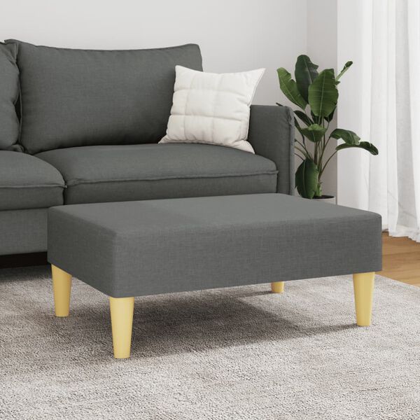 vidaXL kājsoliņš, 77x55x31 cm, tumši pelēks audums