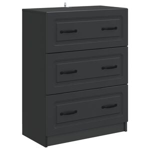 vidaXL Atvilktņu skapis Melns 66 x 34,5 x 87 cm Inženierijas koks