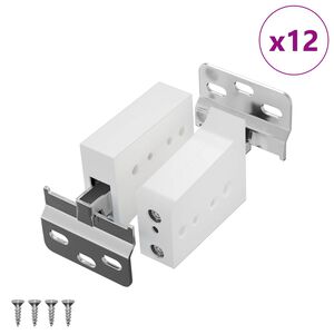 vidaXL Skapja piekārtais stiprinājums 12 gab. Balts 70 x 48 x 19 mm