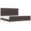 vidaXL Gultas rāmis ar galvas klāju Tum&scaron;i brūna 200 x 200 cm audums