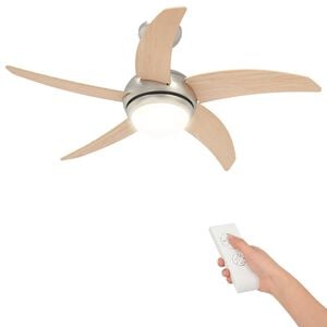 vidaXL Griestu ventilators ar gaismu un tālvadību &Oslash; 110 cm Sonoma