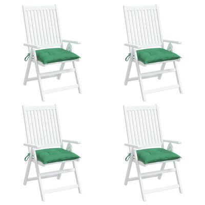 vidaXL dārza krēslu matrači, 4 gab., zaļi, 40x40x7 cm, audums