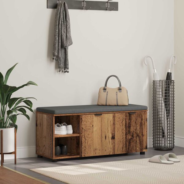 vidaXL Zāles sols ar spilvenu Vienkrāsains Vecs koks 100 x 38 x 46 cm