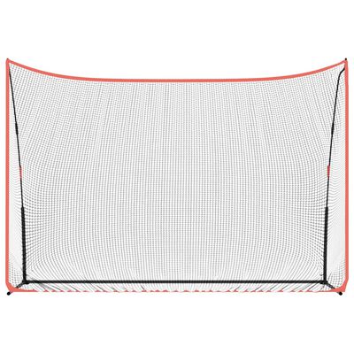 vidaXL golfa treniņu tīkls, melns, sarkans, 305x91x213 cm, poliesters
