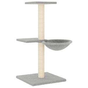 vidaXL kaķu māja ar sizala stabiem nagu asinā&scaron;anai, 72 cm, pelēka