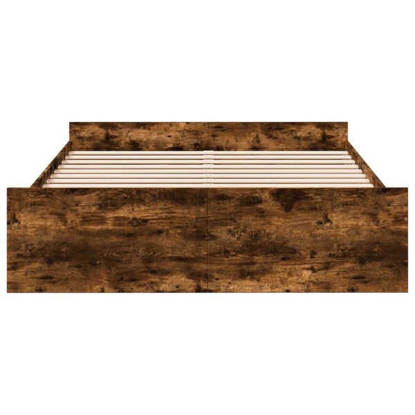 vidaXL gultas rāmis ar atvilktnēm, ozola, 150x200cm, inženierijas koks