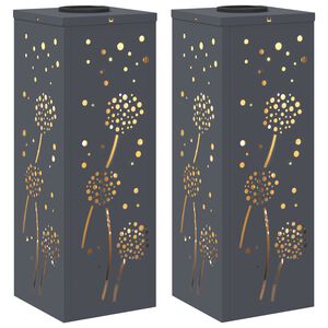 vidaXL Saules LED ceļa gaisma 2 pcs Antracīts Auksti velmēts tērauds