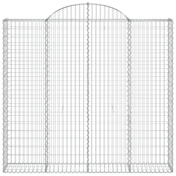 vidaXL arkveida gabiona grozi, 25gb., 200x50x180/200cm, cinkota dzelzs